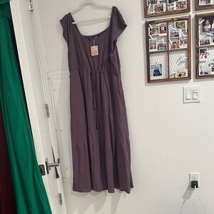 BloomChic Elegant Purple Midi Dress